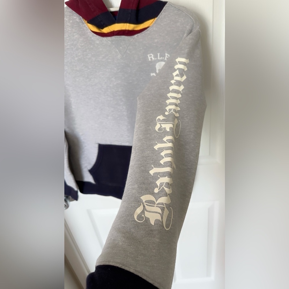 Polo by Ralph Lauren Gray Top with Maroon and Yellow Accents - Picture 9 of 11